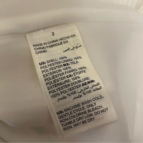 White House Black Market Floral Pleated High Collar Blouse Size 2 - Picture 8 of 8